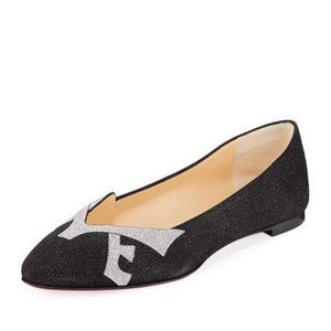 Christian Louboutin LOVE 2018 Star Glitter Ballerina Ballet Flat Shoes
